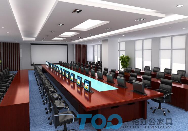 多媒體液晶屏可升降會(huì)議桌 多媒體液晶屏可升降會(huì)議桌