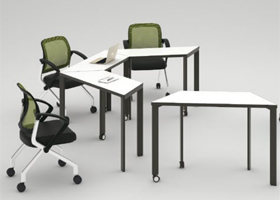 移動(dòng)新象牙白+炭黑折疊桌